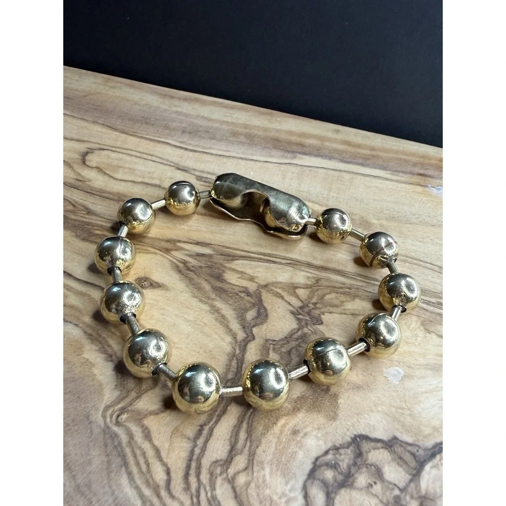 Ball And Chain Y2K Bracelet Gold Tone Costume Jewelry